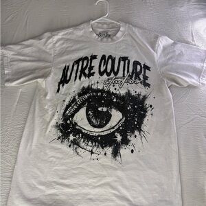 Vaute Couture White Tee with Black Eye Graphic